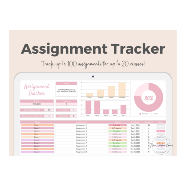 Study Tracking Spreadsheet