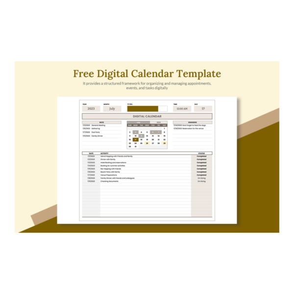 Digital Research Calendar System